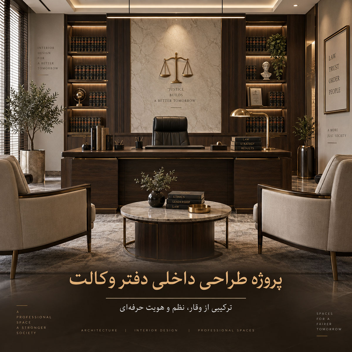 طراحی داخلی دفتر وکالت
